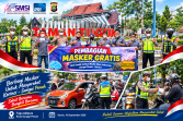 Kabut Asap Makin Tebal, SMSI-RRI dan Satlantas Polres Kerinci Bagikan Ribuan Masker di Sungai Penuh