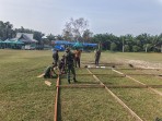 Jelang Penutupan TMMD ke-129 Kodim 0313/KPR, Satgas Gelar Persiapan Upacara di Lapangan Kantor Desa Pangkalan Terap