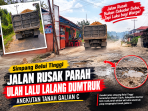 Jalan Desa Belui Tinggi Mulai Rusak, Warga Soroti Aktivitas Dump Truck Pengangkut Tanah Galian