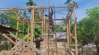 Satgas TMMD Ke-129 Kodim 0102/Pidie Tancap Gas, Kerangka RTLH Sasaran 1 Mulai Berdiri