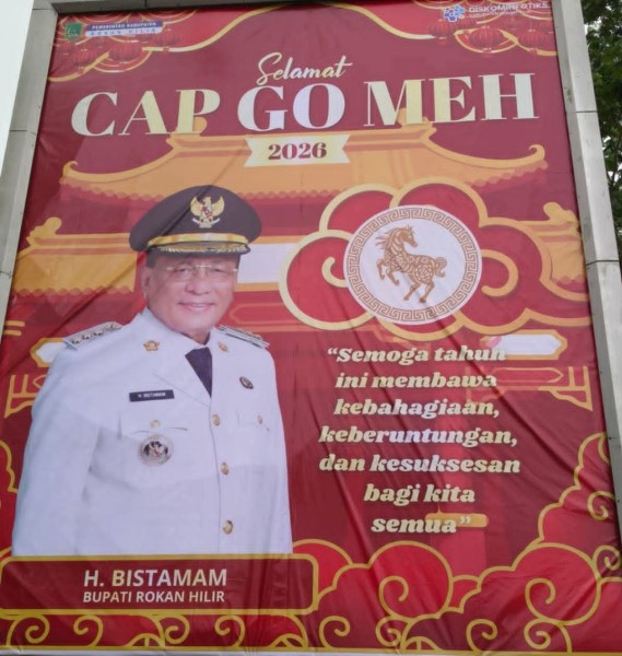 Terkait Baliho Cap Go Meh Tanpa Foto Wakil Bupati Jhony Charles ,Ini Klarifikasi Diskominfo Rohil