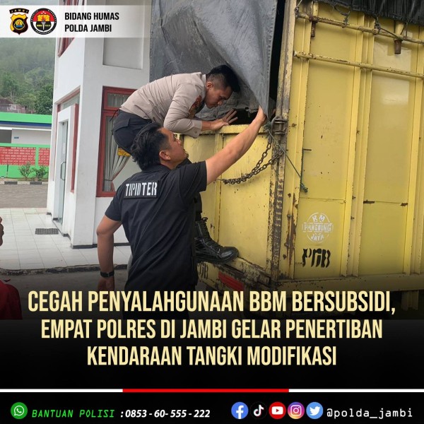 Jelang Nataru, Polda Jambi Tertibkan Kendaraan Modifikasi di Sejumlah SPBU