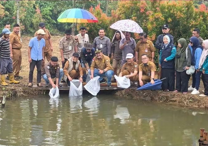 Wawako Azhar Serahkan 12 Ribu Benih Ikan Nila untuk Kelompok Pembudidaya Kayangan