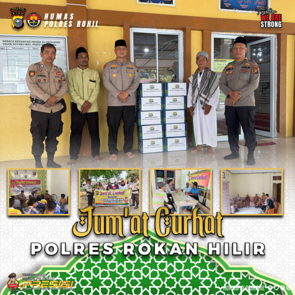 Curhat Jum,at Di Masjid Al Muslimin, Kapolsek Pujud Sampaikan Pesan Kamtibmas