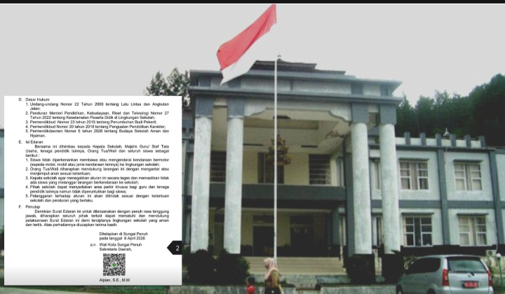 Larangan Tegas! Siswa SD-SMP di Sungai Penuh Dilarang Bawa Kendaraan ke Sekolah