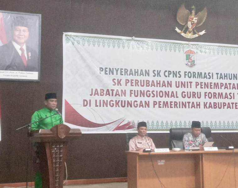 Serahkan SK, Ini Pesan Bupati Zukri Kepada 107  CPNS dan PPPK Baru Disumpah