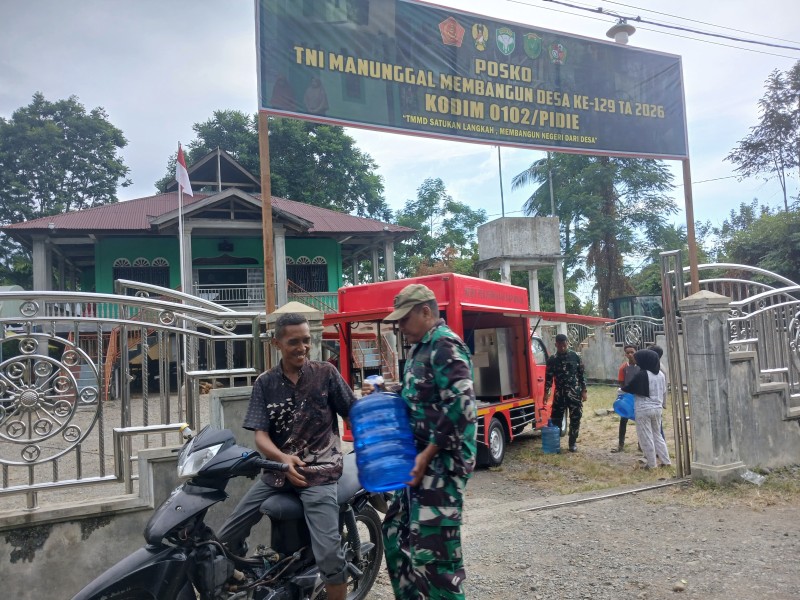 Dandim 0102/Pidie: Satgas TMMD Harus Hadir Mengatasi Kesulitan Rakyat, Air Minum Gratis Disiapkan untuk Warga