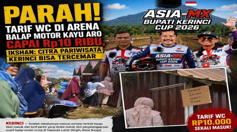 Tarif WC Rp10 Ribu di Asia MX Bupati Kerinci Cup Tuai Sorotan, Pengunjung Keluhkan Biaya Membengkak
