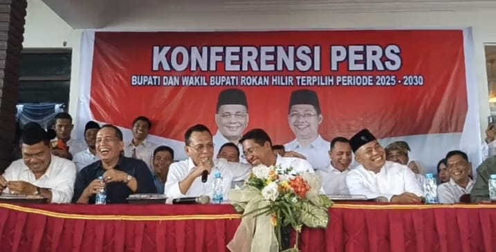 Gelar Konferensi Pers, Bupati dan Wakil Bupati Rohil Terpilih Siapkan Tim Transisi