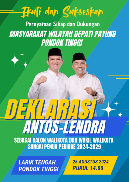 Besok, Ditugu Payung Deklarasi Antos-Lendra Dilaksanakan