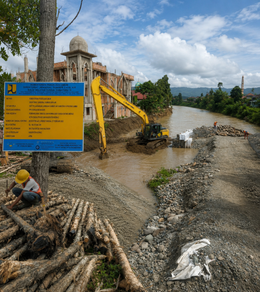 Proyek Tanggul Rp12,9 Miliar di Sungai Batang Merao Disorot, Warga Pertanyakan Kualitas dan Pengawasan