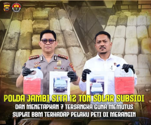 Diduga Suplai PETI, Ditreskrimsus Polda Jambi Bongkar Penyelundupan Solar Subsidi dari Sumbar
