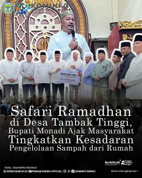 Safari Ramadhan di Tambak Tinggi, Bupati Monadi Ajak Warga Kelola Sampah dari Rumah