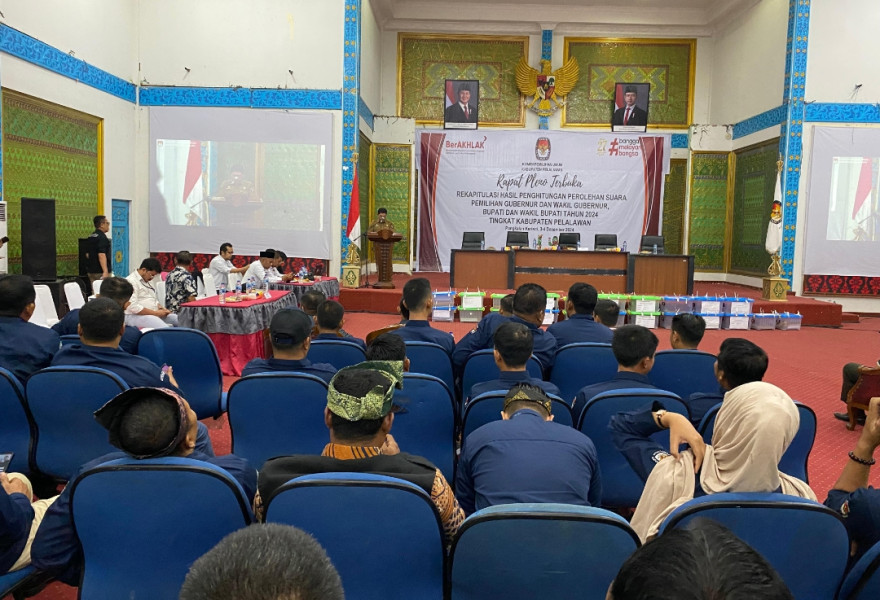 Pj. Sekda Hadiri Pembukaan Rapat Pleno Perolehan Suara Tingkat Kabupaten Pelalawan