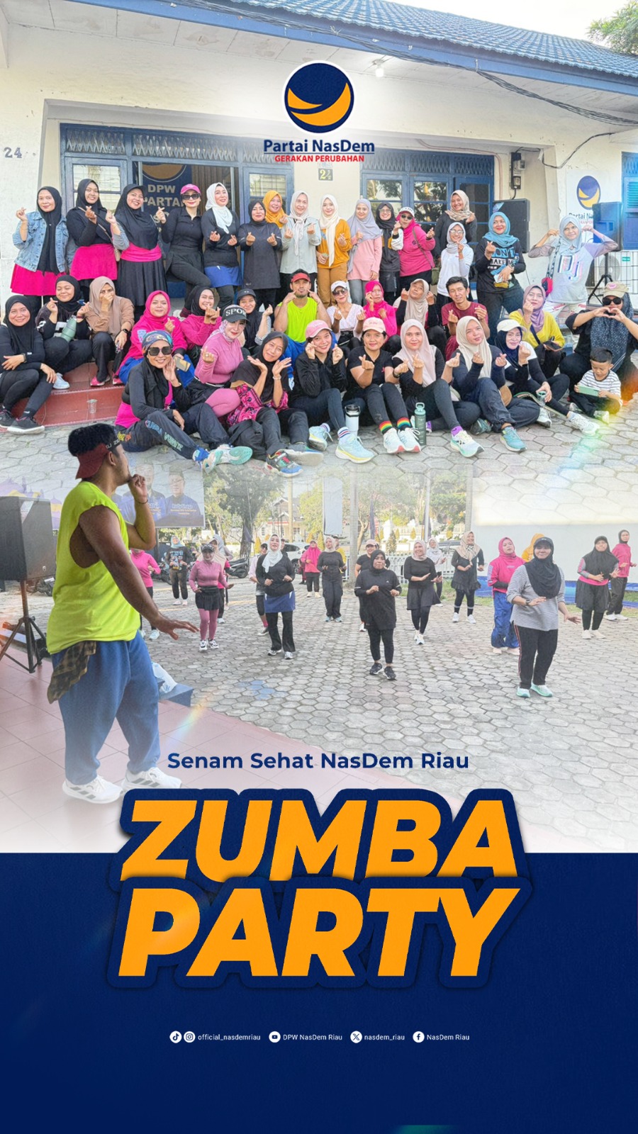 Partai NasDem Riau Gelar Zumba Party Rutin, Wujudkan Rumah Sehat bagi Perempuan