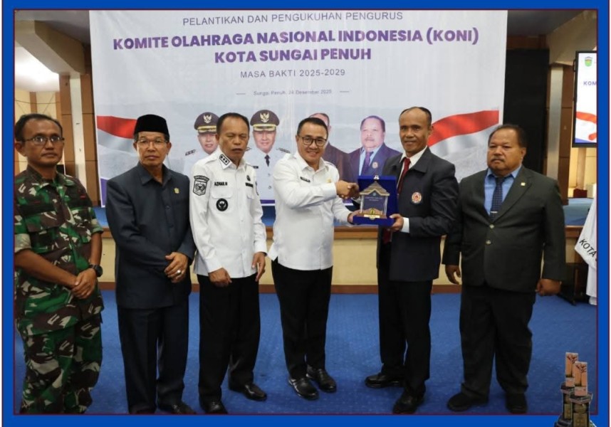 Wali Kota Alfin Hadiri Pelantikan KONI Sungai Penuh 2025–2029, Tekankan Pembinaan Atlet Sejak Dini
