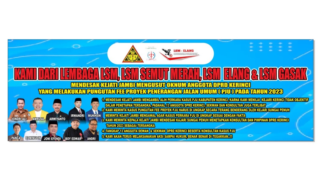 Besok, 3 Gabungan LSM Dan Mahasiswa Geruduk Kejati Jambi Yerkait PJU