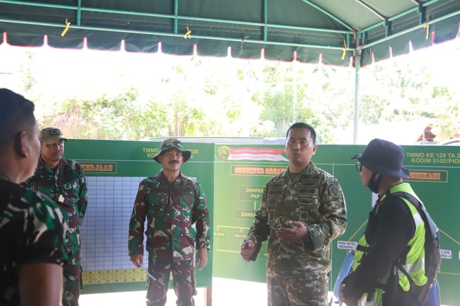 Kunjungi Posko, Dansatgas TMMD ke-129 Kodim 0102/Pidie: Posko Sebagai Pusat Kendali Kegiatan