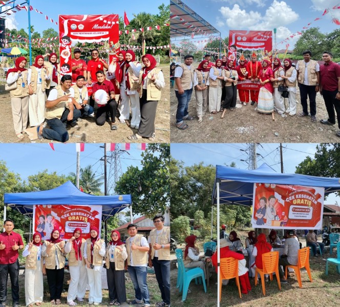 Semarak HUT RI ke-81, Mahasiswa KKN UHT Pekanbaru Bersama Warga Mentangor Gelar CKG dan Aneka Lomba