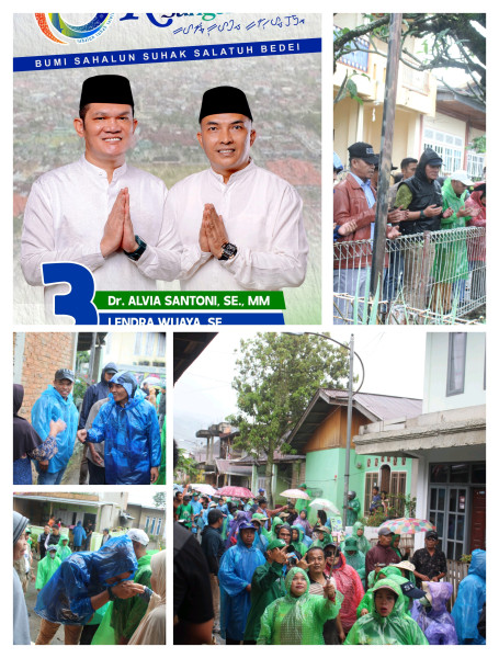 Meski Diguyur Hujan, Semangat  Antos - Lendra Bersama Masyarakat Sungai Bungkal 
