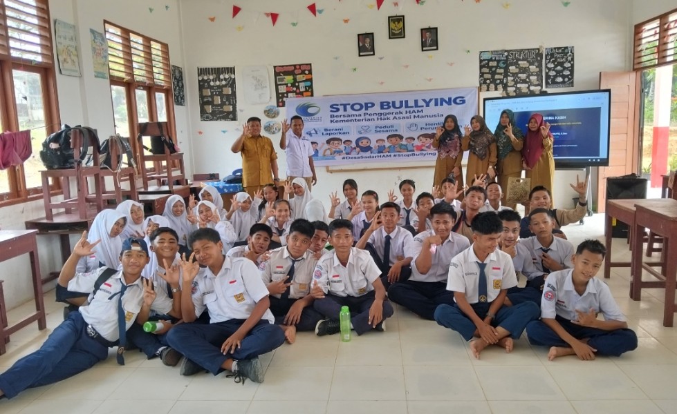 Penggerak HAM Perkuat Edukasi Anti-Perundungan di SMP 08 Pelalawan, Tiga Siswa Jadi Sahabat HAM