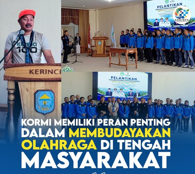 Bupati Monadi Hadiri Pelantikan KORMI Kerinci 2026–2031, Dorong Olahraga Masyarakat dan Pariwisata Daerah
