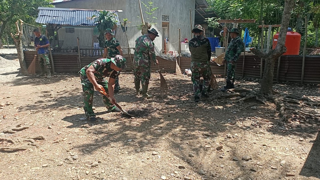Gotong Royong Warnai TMMD Ke-129 Kodim 0102/Pidie, Lokasi MCK dan Sumur Bor di Dayah Mulai Ditata