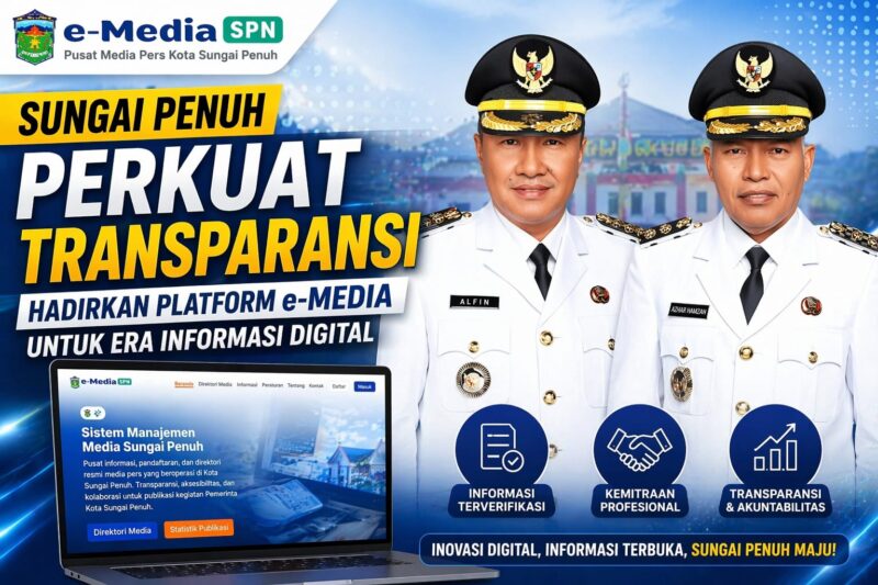 e-Media Resmi Diluncurkan, Sungai Penuh Perkuat Transparansi dan Kemitraan dengan Media