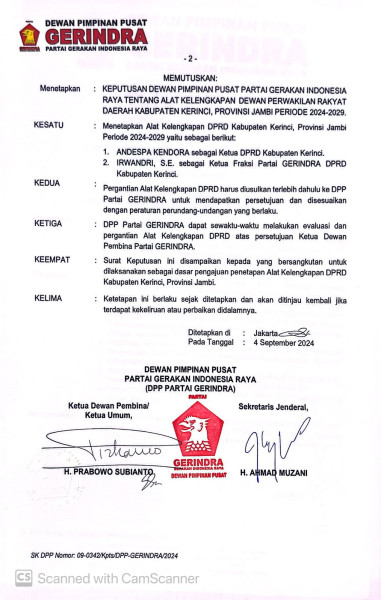 Ketua DPRD Kerinci Belum Definitif Ini Penyebabnya