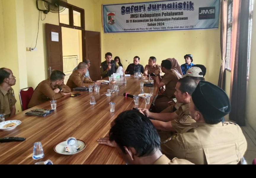 Safari Jurnalistik di Pangkalan Kuras, Ketua APDESI Apresiasi Program JMSI Pelalawan