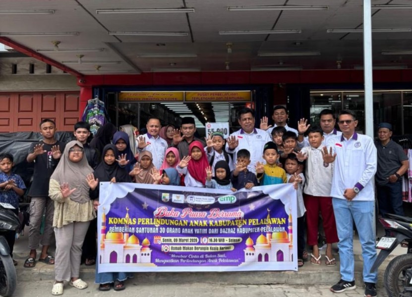 Komnas PA Dampingi Baznas Pelalawan Belanja Lebaran untuk 30 Anak Yatim