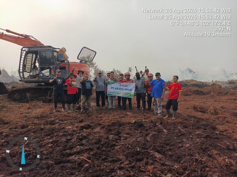 Sinergi Satgas dan PT Arara Abadi Tangani Karhutla di Kerumutan