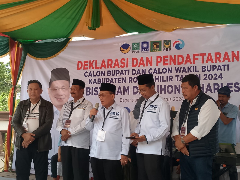 Jargon Bijak Kompak Rohil  H.Bistamam Dan Jhony Charles Mendaftar Kontestasi Pilkada
