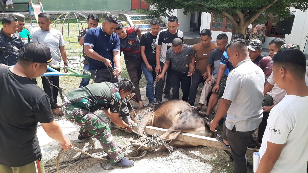 Bertempat di Makodim, Dandim 0417/Kerinci Letkol Inf Eko Budiarto Laksanakan Ibadah Kurban