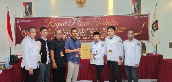 KPU Rohil Umumkan Rekapitulasi Perhitungan Suara , Paslon Bijak Raih 172.410 Suara