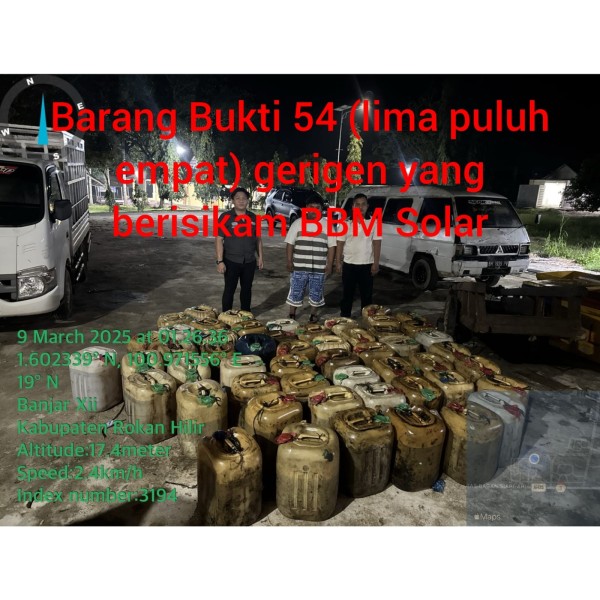 Sat Reskrim Polres Rohil Amankan Pedagang BBM Bio Solar Tanpa Izin